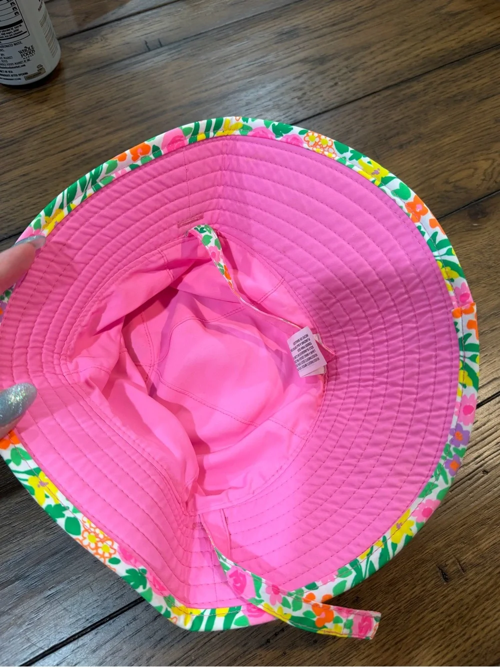 Girls Floral Bucket Hat - Pink, Yellow & Green